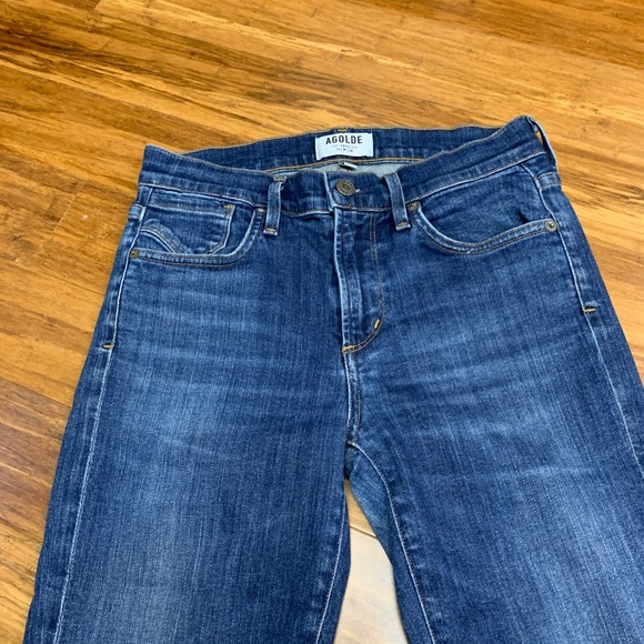AGOLDE Los Angeles Sophie Denim Jeans Womens Size 25 Dark Wash Skinny Mid Rise - Picture 2 of 8